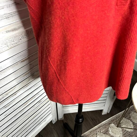 MADEWELL Women's XS Asherton Oversized Thermal Henley Sweater Wool Alpaca Red - Picture 8 of 16